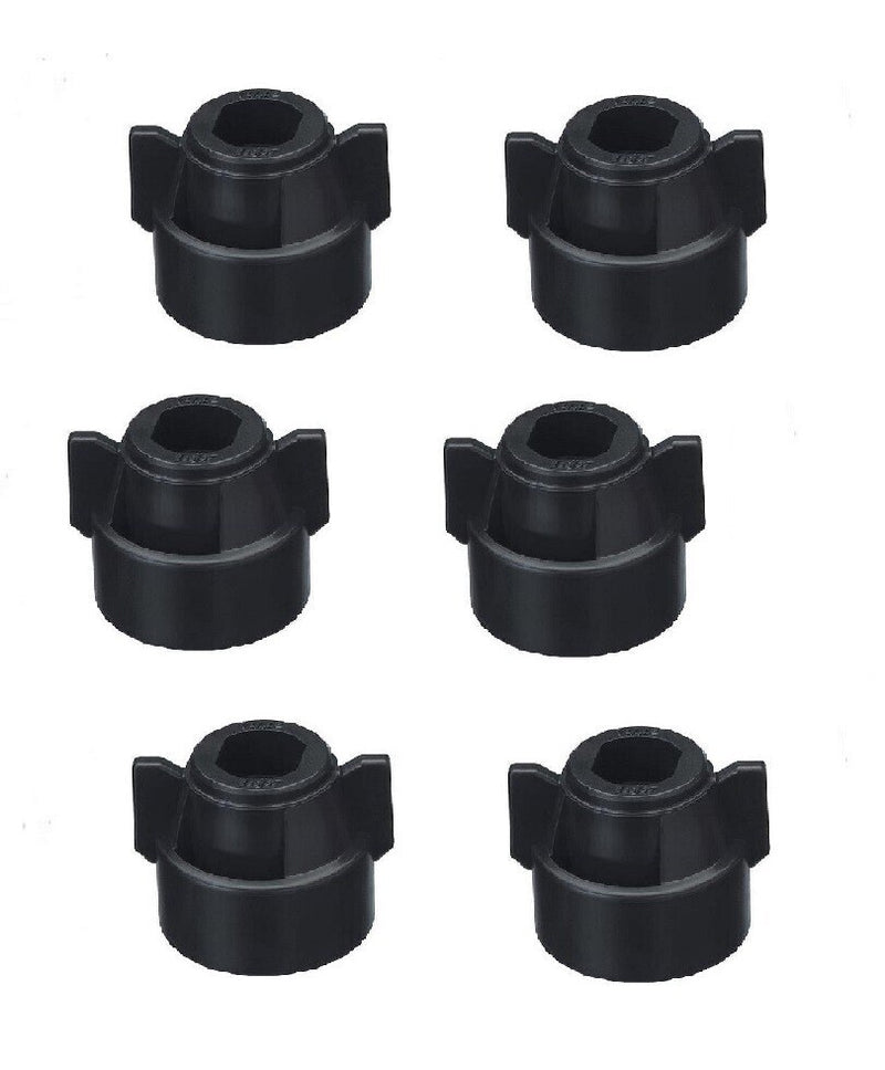 DURAFORCE Pack of 6 - Quick TeeJet Black Nylon Cap For TJ60, AI, SJ3, DGTJ & More