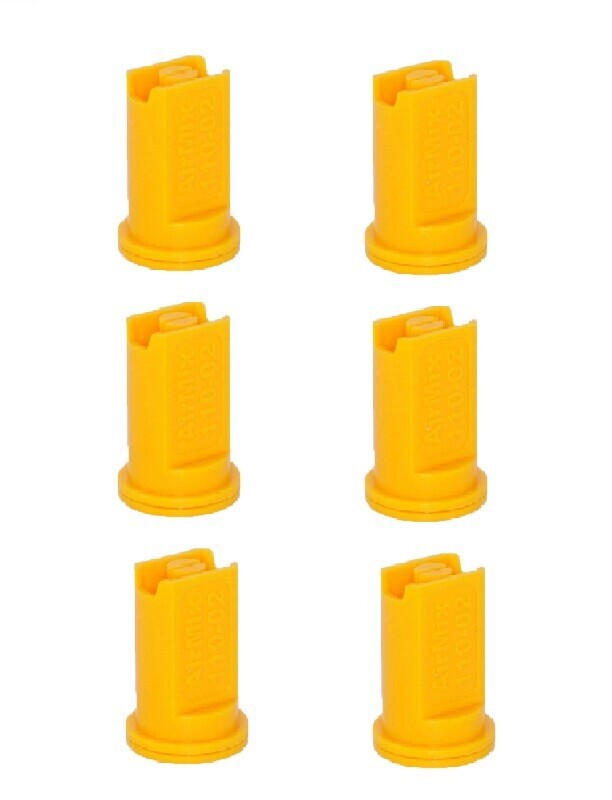 DURAFORCE Pack of 6 - Greenleaf Low Pressure Air Mix Venturi Yellow Spray Tip Nozzle 110°