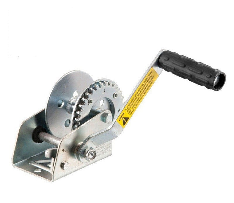 DURAFORCE Manual Hand Winch 3/4" Diameter Hub 7" Handle 900 LB Gear Reduction Ratio: 3:1:1