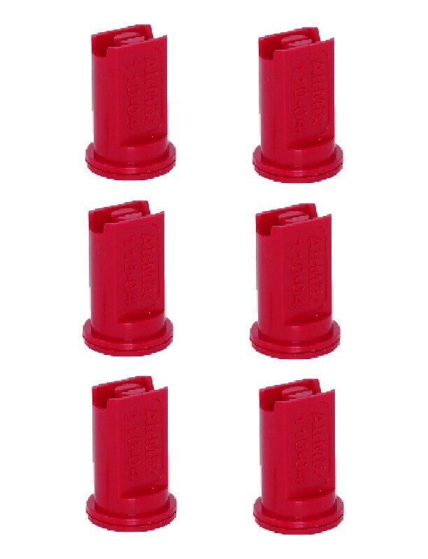 DURAFORCE Pack of 6 - Greenleaf Low Pressure Air Mix Venturi Red Spray Tip Nozzle 110°