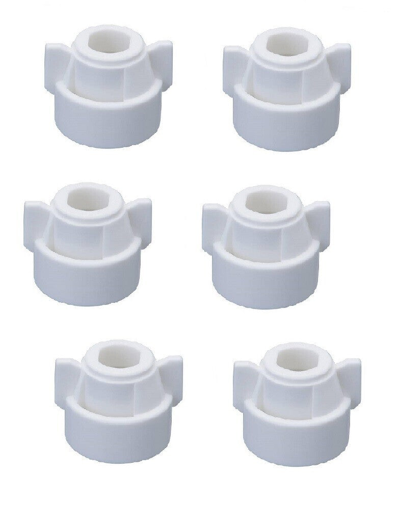 DURAFORCE Pack of 6 - Quick TeeJet White Nylon Cap For TJ60, AI, SJ3, DGTJ & More
