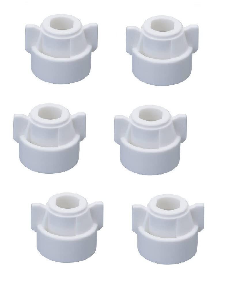 DURAFORCE Pack of 6 - Quick TeeJet White Nylon Cap For TJ60, AI, SJ3, DGTJ & More