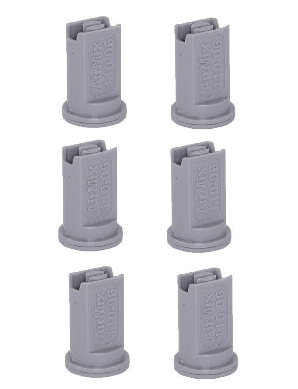 DURAFORCE Pack of 6 - Greenleaf Low Pressure Air Mix Venturi Gray Spray Tip Nozzle 110°