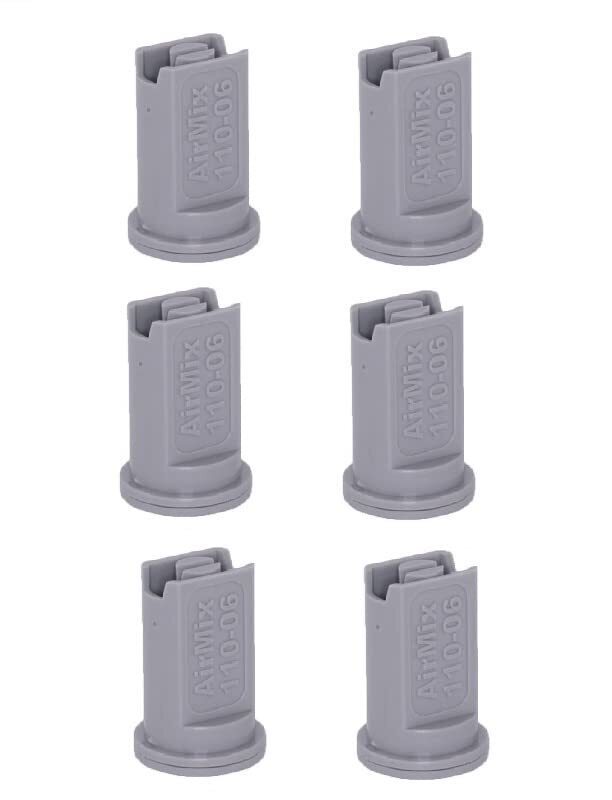 DURAFORCE Pack of 6 - Greenleaf Low Pressure Air Mix Venturi Gray Spray Tip Nozzle 110°