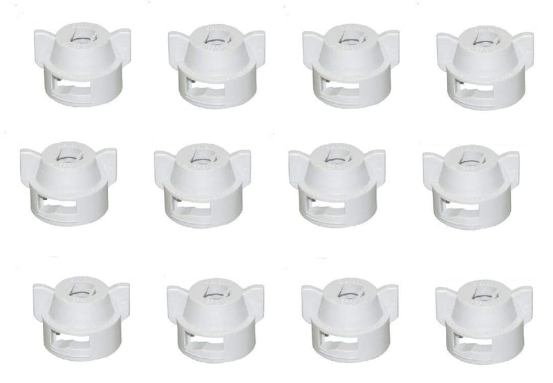DURAFORCE Pack of 12 - Quick TeeJet White Nylon Cap For Flat, TP Standard & XR Style Tips