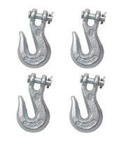 DURAFORCE Pack of 4 - 1/4" Clevis Chain Grab Hook Grade 43 w/ 2,600 LB Load Limit