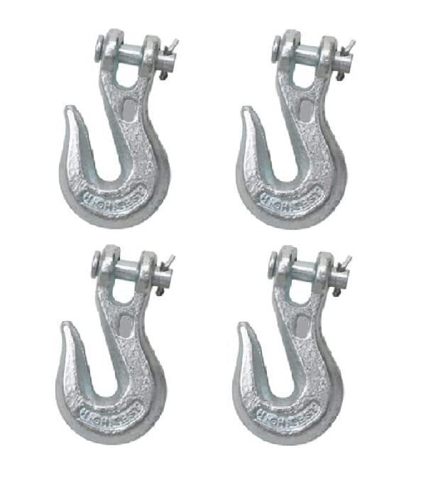DURAFORCE Pack of 4 - 1/4" Clevis Chain Grab Hook Grade 43 w/ 2,600 LB Load Limit