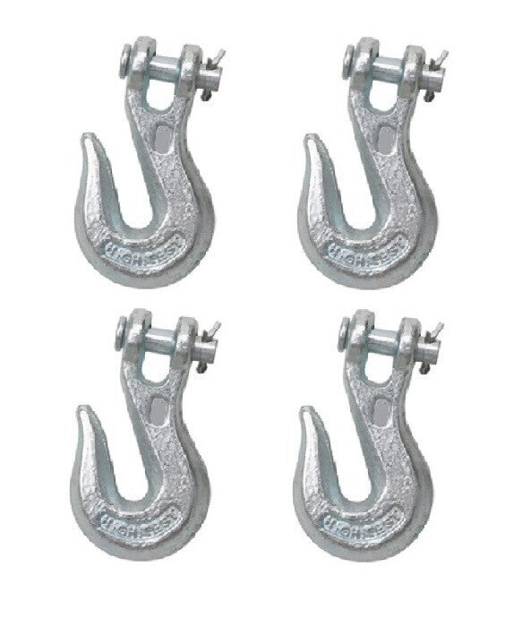 DURAFORCE Pack of 4 - 5/16" Clevis Chain Grab Hook Grade 43 w/ 3,900 LB Load Limit