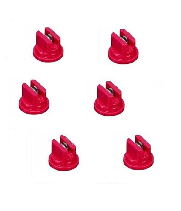 DURAFORCE Pack of 6 - TeeJet Flat Spray Tips Red 110° Polymer w/ SS Insert Visiflo