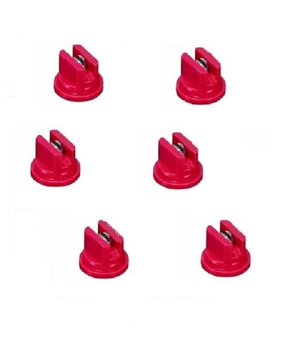 DURAFORCE Pack of 6 - TeeJet Flat Spray Tips Red 110° Polymer w/ SS Insert Visiflo