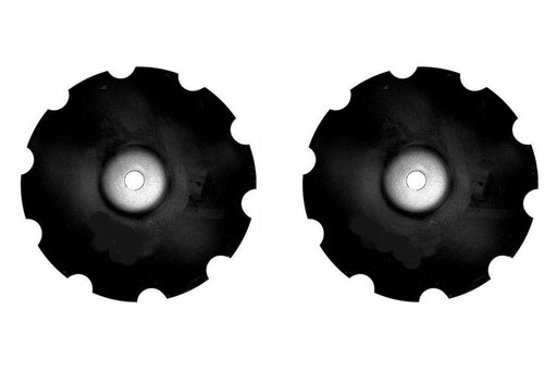 DURAFORCE 2 of 22" Notched Disc Harrow Blade 1-1/2" Round Flat Center 6 Gauge 5 MM Thick