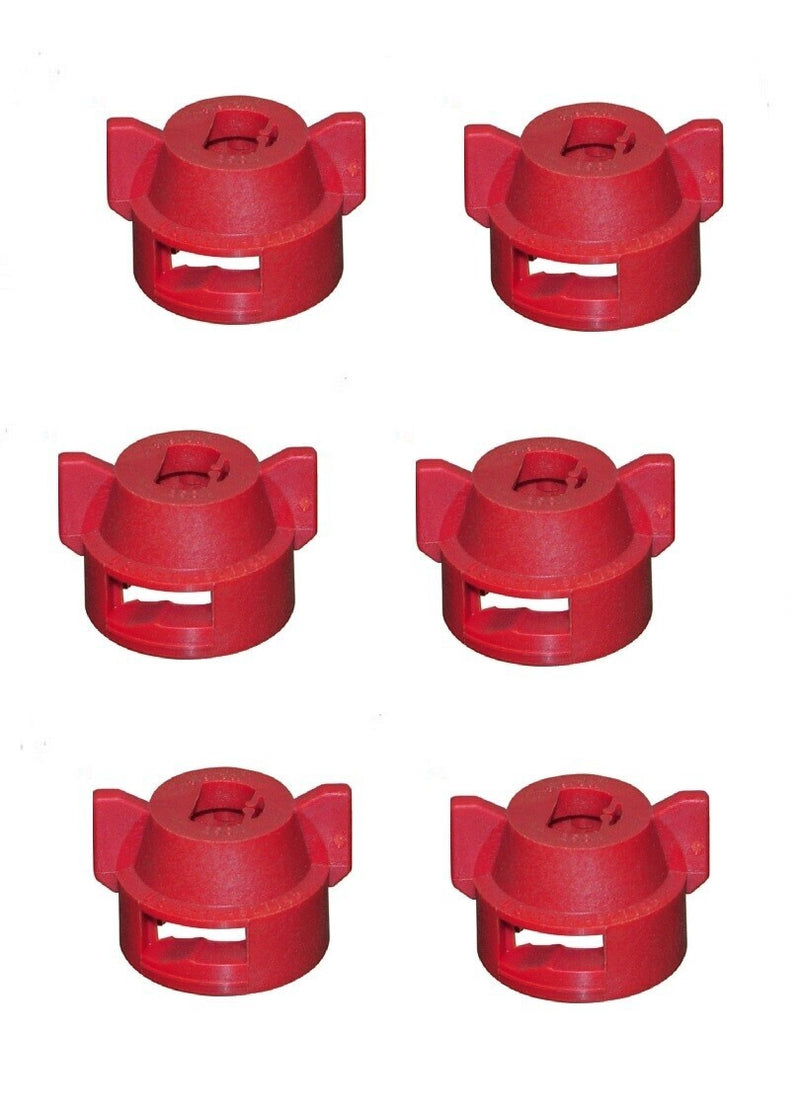 DURAFORCE Pack of 6 - Quick TeeJet Red Nylon Cap For Flat, TP Standard & XR Style Tips