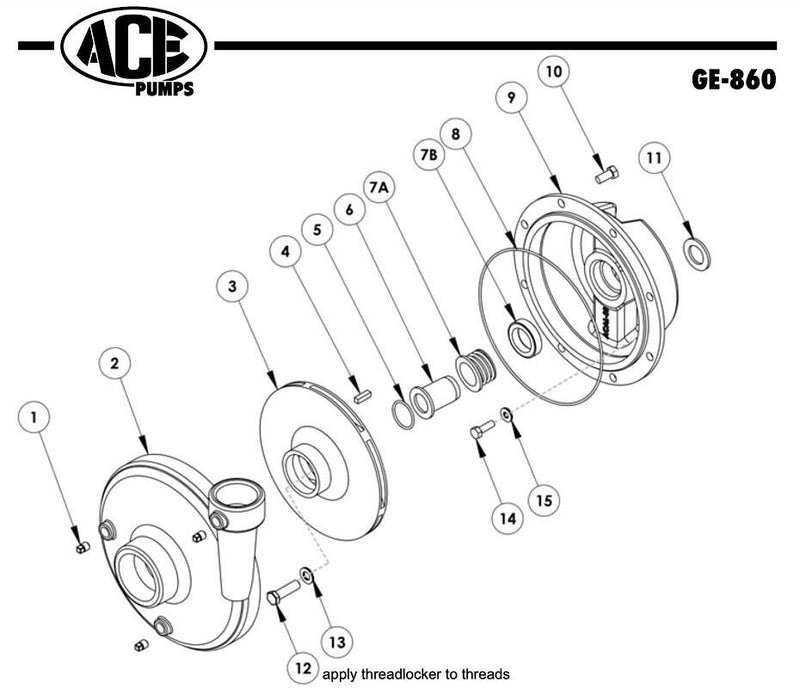 DURAFORCE Ace Gas Driven Centrifugal Pump 2" NPT Suction x 1.50" NPT Discharge Less Engine