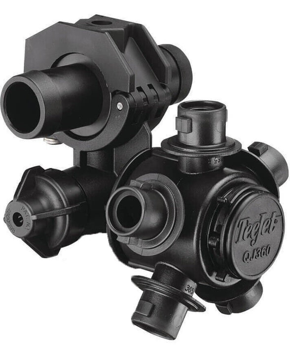 DURAFORCE 2 of 5-Outlet Quick Nozzle Body w/ Check Valve 3/4" ID Double Hose Shank For Dry