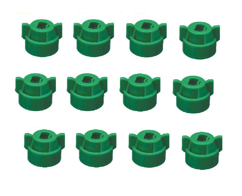 DURAFORCE Pack of 12 - Quick TeeJet Green Nylon Cap For TP, XR, DG, OC, Turbo & AIXR Tips