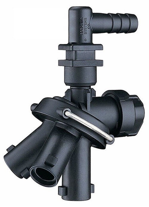 DURAFORCE Triple Turret Nozzle Body w/ Check Valve 1/2" ID Single Barb For Dry Booms
