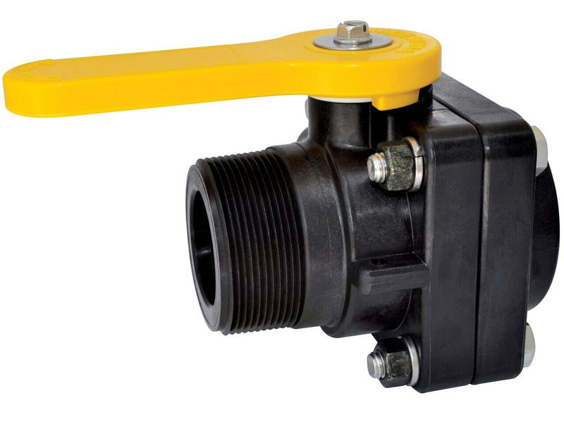 DURAFORCE Banjo Stubby Poly Ball Valve Standard Port 2" Male NPT x 2" Female NPT VSMT200