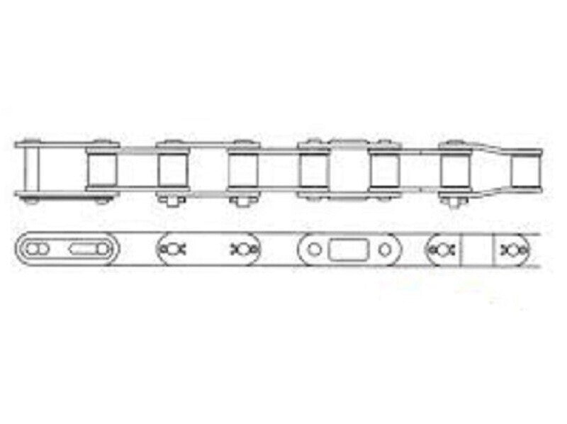 DURAFORCE 10 Foot Roller Chain 1.654" Pitch x 0.984" Roller Width x 0.281" Pin Diameter
