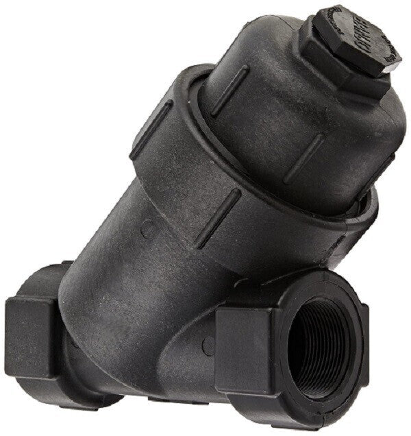 DURAFORCE Banjo 1-1/2" x 1-1/2" FPT Y-Strainer Poly Head & Bowl 50 Mesh Screen @ 150 PSI