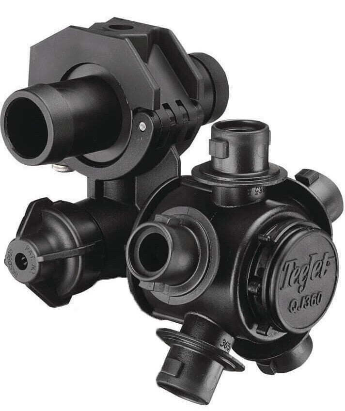 DURAFORCE 5 Outlet Quick Nozzle Body w/ Check Valve 3/4" ID Double Hose Shank For Dry Boom