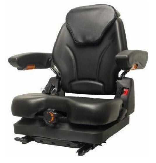 DURAFORCE Low Profile Heavy Duty Black Universal Seat with Adjustable Suspension & Slides
