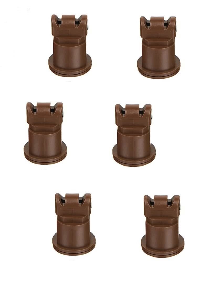 DURAFORCE Pack of 6 - TeeJet AI Turbo TwinJet Brown Flat Spray Tip Rated 0.5 GPM @ 40 PSI