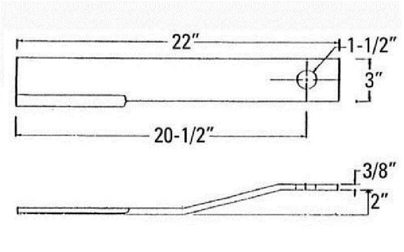 DURAFORCE 2 Replacement Woods Rotary Cutter Blade 22" x 3" x 0.375" w/ 1.5" Hole CCW 6330