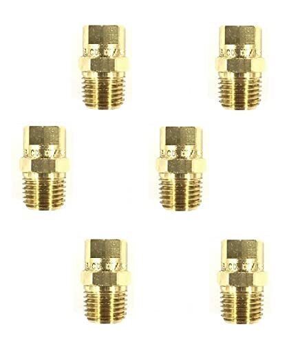 DURAFORCE Pack of 6 - TeeJet Veejet Brass 15° Nozzle Spray Tip 1/4" MPT w/50 Mesh Strainer