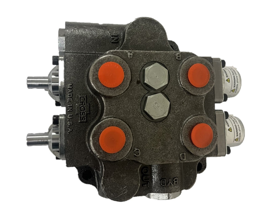 DURAFORCE Cross Hydraulic Double Spool 3-Position 4-Way Closed Center Control Valve USA