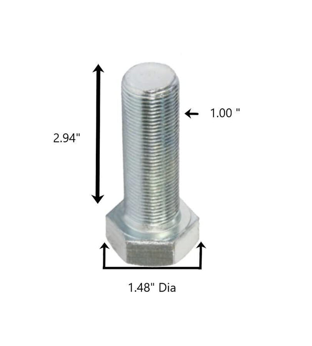 DURAFORCE 2 of Replacement Bolt For Sidewinder 1.00" Thread x 3.00" Long w/o Spacer 16196