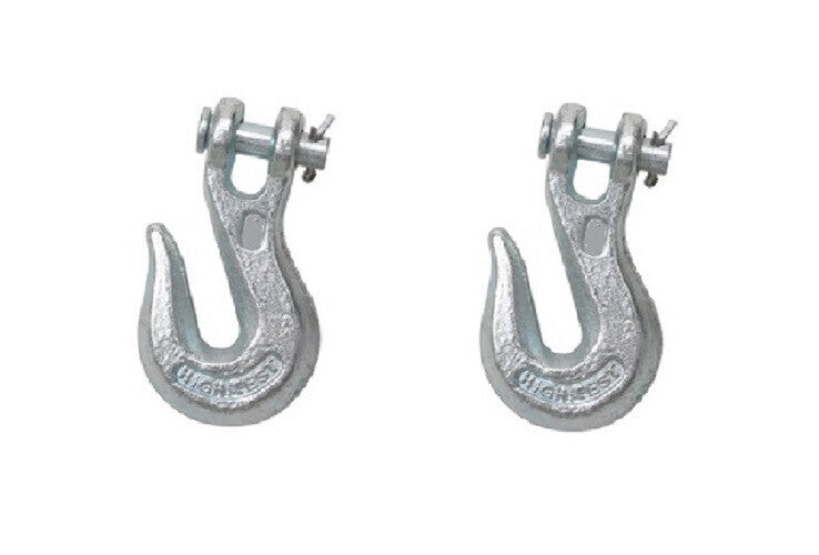 DURAFORCE Pack of 2 - 1/4" Clevis Chain Grab Hook Grade 43 w/ 2,600 LB Load Limit
