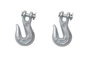 DURAFORCE Pack of 2 - 1/4" Clevis Chain Grab Hook Grade 43 w/ 2,600 LB Load Limit