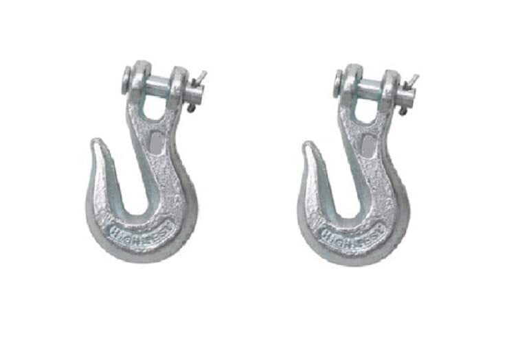 DURAFORCE Pack of 2 - 1/4" Clevis Chain Grab Hook Grade 43 w/ 2,600 LB Load Limit
