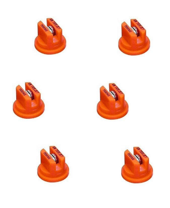 DURAFORCE Pack of 6 - TeeJet Extended Range Flat Spray Tip 110° Orange 0.1 GPM @ 40 PSI