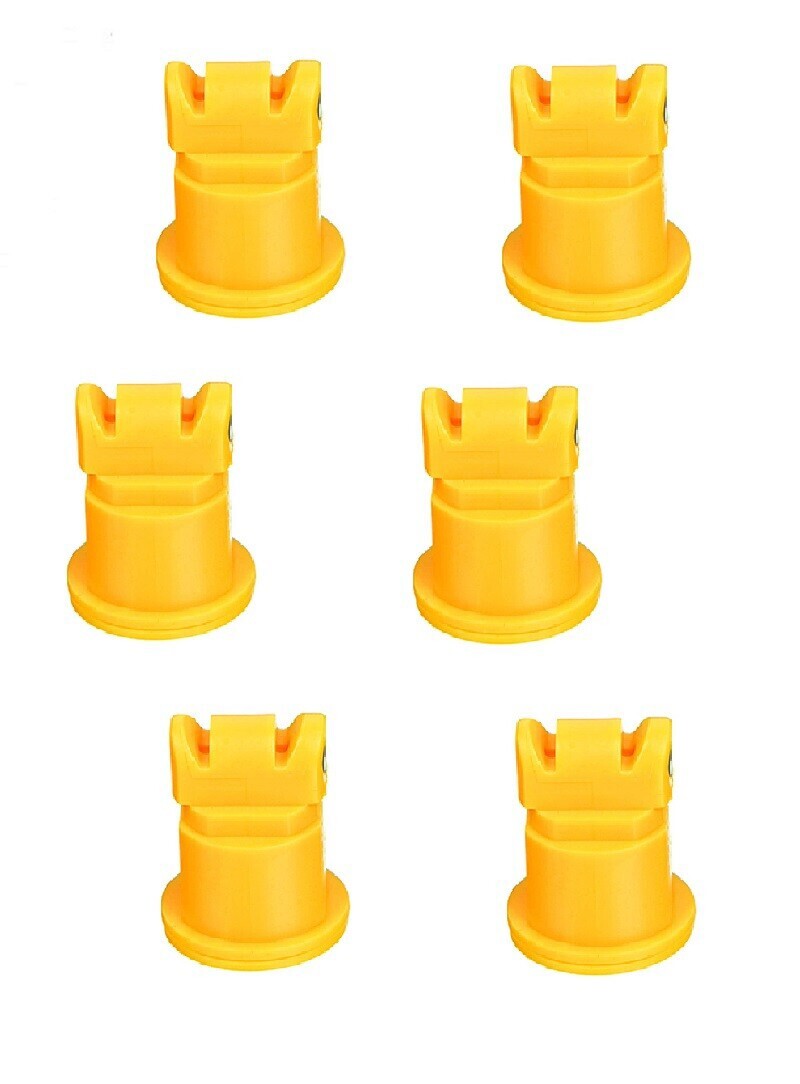 DURAFORCE Pack of 6 - TeeJet AI Turbo TwinJet Yellow Flat Spray Tip Rated 0.2 GPM @ 40 PSI
