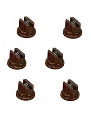 DURAFORCE Pack of 6 - TeeJet Flat Spray Tips Brown 110° Polymer w/ SS Insert Visiflo