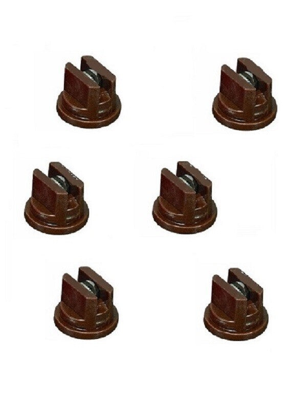 DURAFORCE Pack of 6 - TeeJet Flat Spray Tips Brown 110° Polymer w/ SS Insert Visiflo