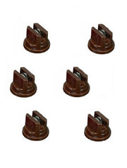 DURAFORCE Pack of 6 - TeeJet Flat Spray Tips Brown 110° Polymer w/ SS Insert Visiflo