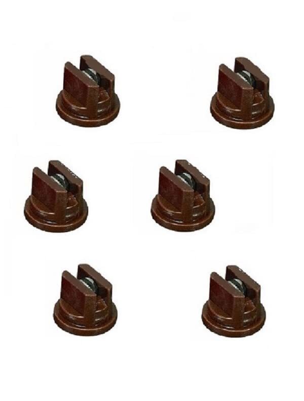 DURAFORCE Pack of 6 - TeeJet Flat Spray Tips Brown 110° Polymer w/ SS Insert Visiflo