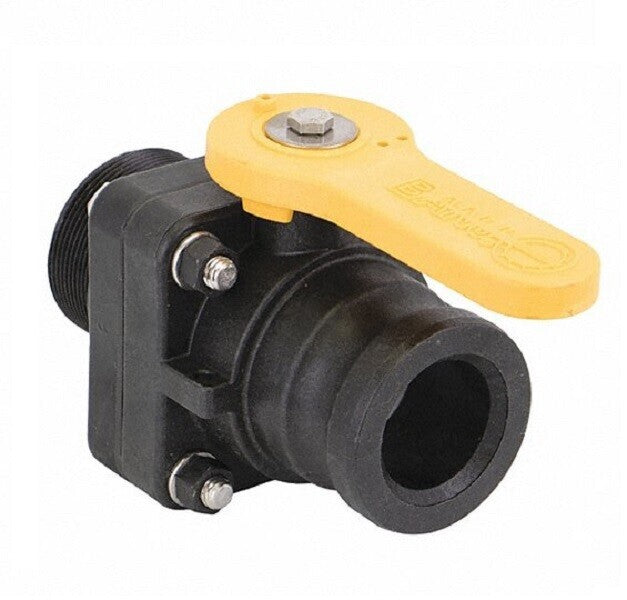 DURAFORCE Banjo Stubby Poly Ball Valve Standard Port 2" Male Adapter x 2" Male NPT