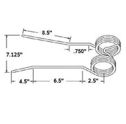 DURAFORCE Tedder Tooth 9.25" Short Tine x 11" Long Tine x 7.125" Tine Gap x 2.5" Coil