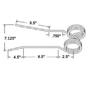 DURAFORCE 3 of Tedder Teeth 9.25" Short Tine x 11" Long Tine x 7.125" Tine Gap x 2.5" Coil