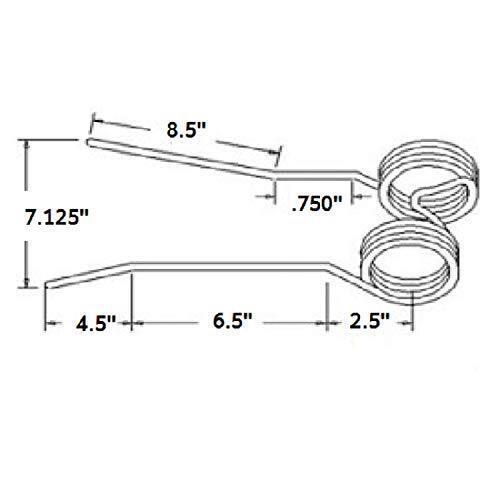 DURAFORCE 3 of Tedder Teeth 9.25" Short Tine x 11" Long Tine x 7.125" Tine Gap x 2.5" Coil