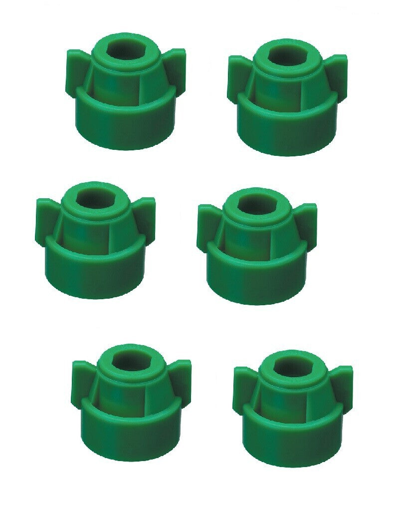 DURAFORCE Pack of 6 - Quick TeeJet Green Nylon Cap For TJ60, AI, SJ3 & More Style Tips