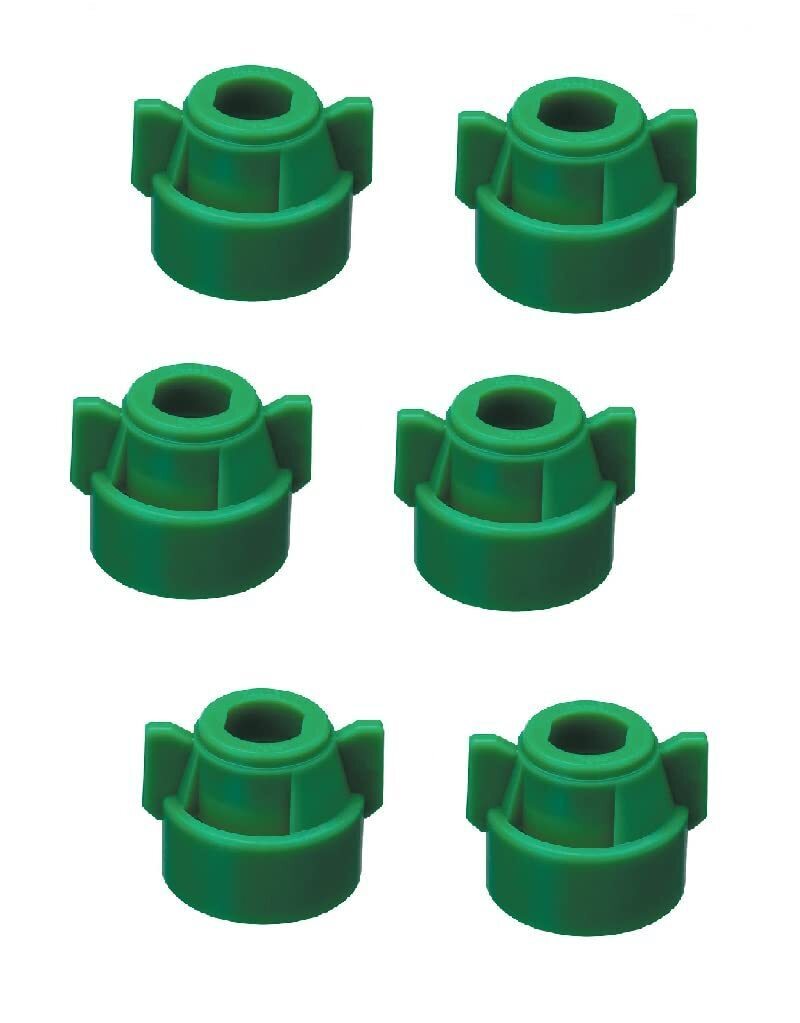 DURAFORCE Pack of 6 - Quick TeeJet Green Nylon Cap For TJ60, AI, SJ3 & More Style Tips