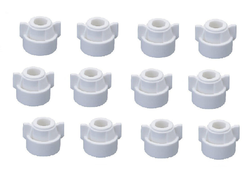 DURAFORCE Pack of 12 - Quick TeeJet White Nylon Cap For TJ60, AI, SJ3, DGTJ & More