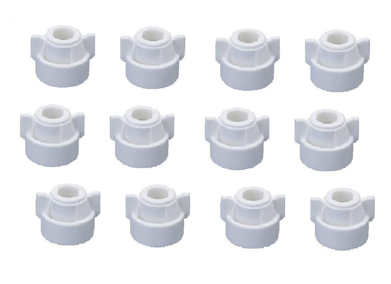DURAFORCE Pack of 12 - Quick TeeJet White Nylon Cap For TJ60, AI, SJ3, DGTJ & More