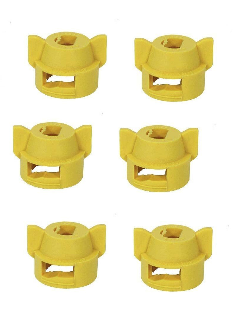 DURAFORCE Pack of 6 - Quick TeeJet Yellow Nylon Cap For Flat, TP Standard & XR Style Tips