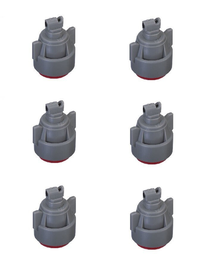 DURAFORCE Pack of 6 - TeeJet TTI Flat Fan 110° Spray Tip/Cap Combo Rated 0.60 GPM @ 40 PSI