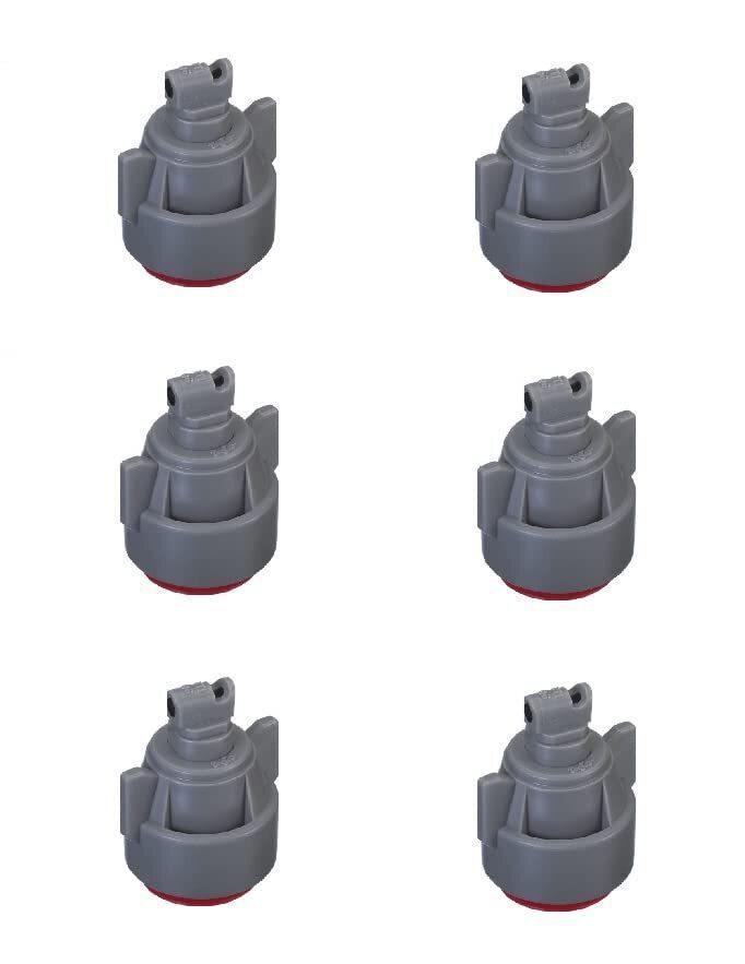 DURAFORCE Pack of 6 - TeeJet TTI Flat Fan 110° Spray Tip/Cap Combo Rated 0.60 GPM @ 40 PSI